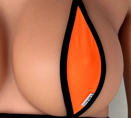 113-7 Handmade Teardrop Mini Bikini Set – Luxury Collection | Black & Orange | SHbikini