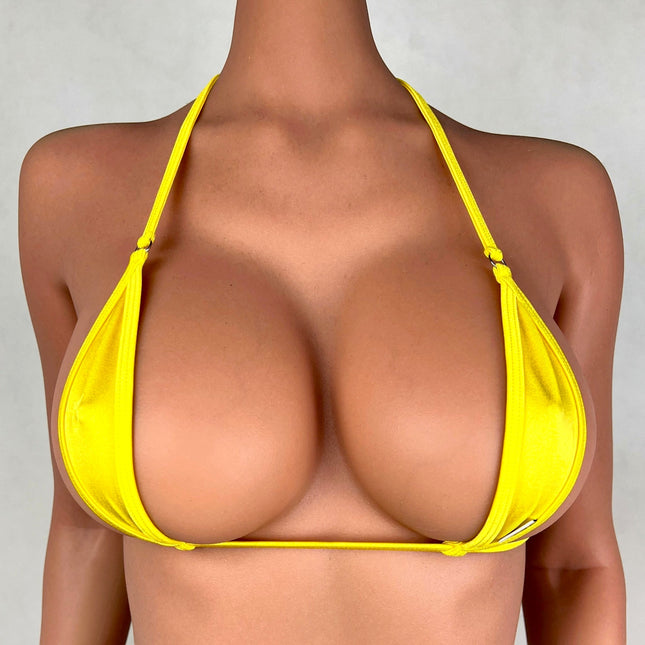 Women's Sexy Micro Bikini Top Yellow Halter Bra One Size 701-2