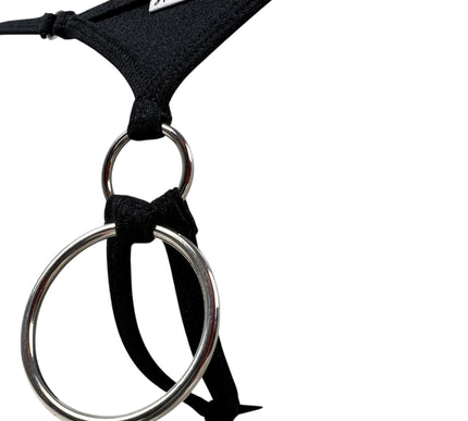 504-0 * SHbikini Men's Sexy Ring Thong | Black O-Ring Micro String