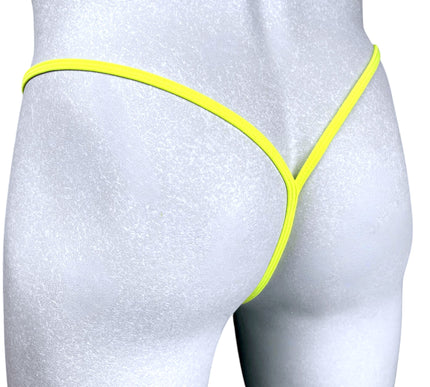 525-1 Men's Micro Y-String - Neon Green with Purple Accent