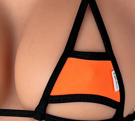 Black & Orange Extreme Micro Bikini – Open Crotch Thong Set 127-7 | SHbikini