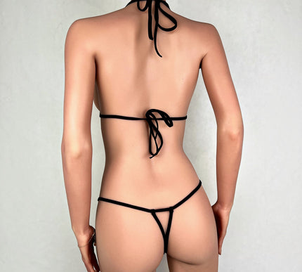 Black & Orange Extreme Micro Bikini – Open Crotch Thong Set 127-7 | SHbikini