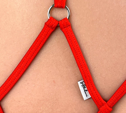 Hot Red Open Bust & Crotchless Micro Bodysuit SHbikini 1002-1 | Sexy Lingerie