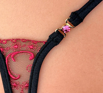 Luxury Y-String Thong with Preciosa Crystals