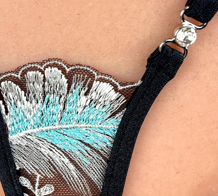 Luxury Y-String Thong | Preciosa Crystals & Lace | SHbikini