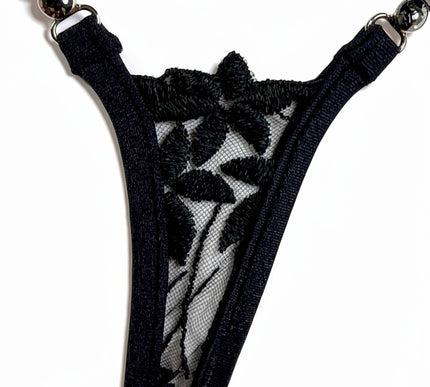 Luxury Lace Y-String Thong with Preciosa Crystals 204-17