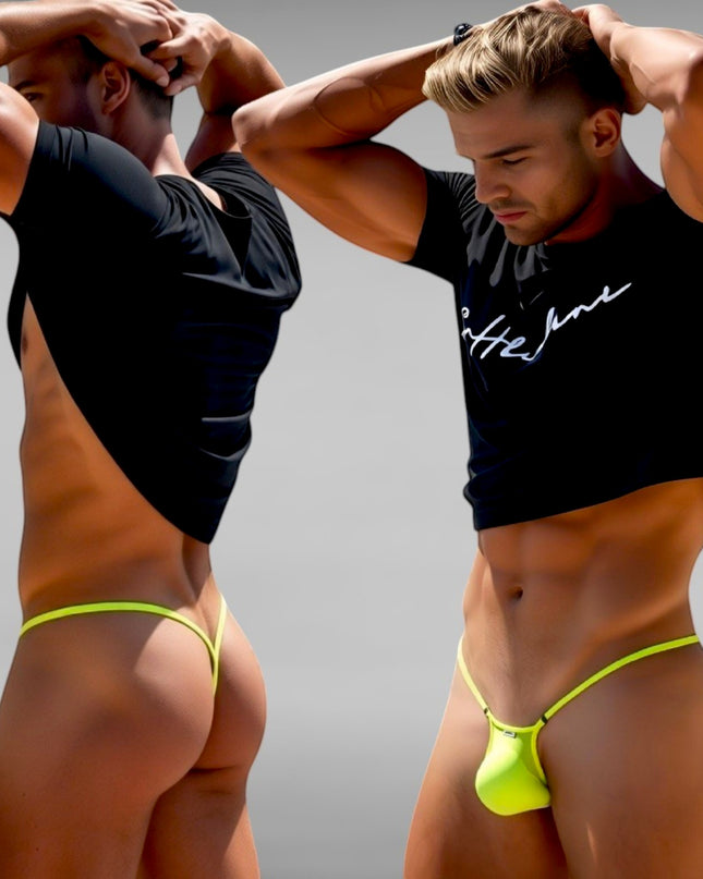 Men's Micro Mesh Y-String - Tropic Lime Neon Green