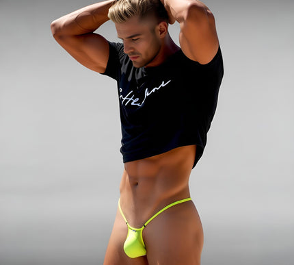 Men's Micro Mesh Y-String - Tropic Lime Neon Green