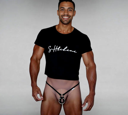 Men’s Micro String Thong with 40mm Metal Front Ring 511-1