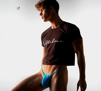 Men's Micro Thong with Plug Loop - Blue Paradise | SHbikini 528-2