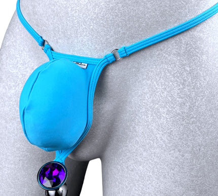 Men's Micro Thong with Plug Loop - Blue Paradise | SHbikini 528-2