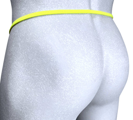 Men's Micro Thong with Plug Loop - Neon Green with Purple | SHbikini 528-1