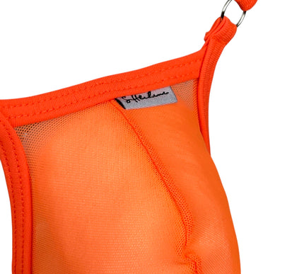 Men's Micro Thong with Plug Loop - Orange Mesh | SHbikini 528-S