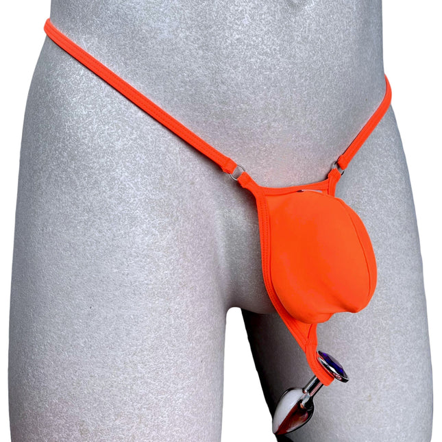 Men's Micro Thong with Plug Loop - Orange | SHbikini 528-0