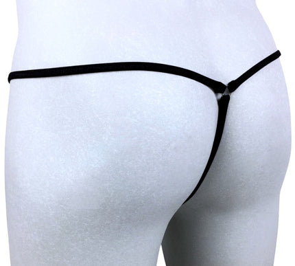 Men's Open Crotch Micro Bikini Thong - Black Lycra 512-4