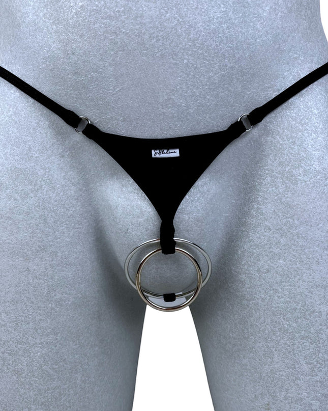 Men's Open Crotch Micro Thong - Dual Metal Rings 502-0