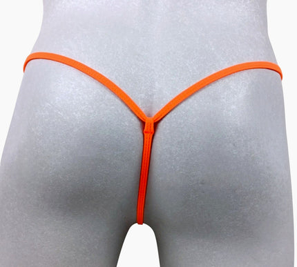 Men's Orange Lycra Mini Thong with Rings, SHbikini 521-2