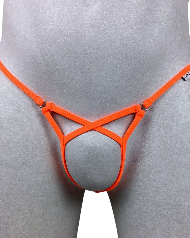 Men's Orange Matte Lycra Classic Micro Thong - 500-2