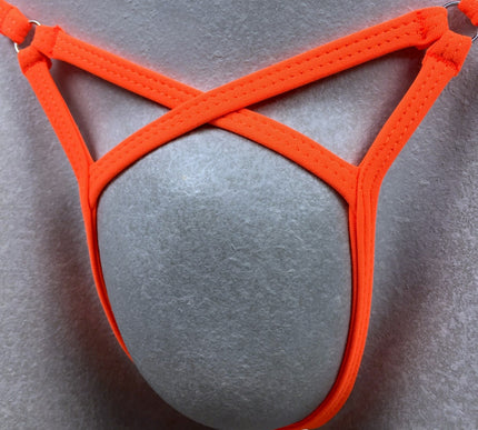 Men's Orange Matte Lycra Classic Micro Thong - 500-2