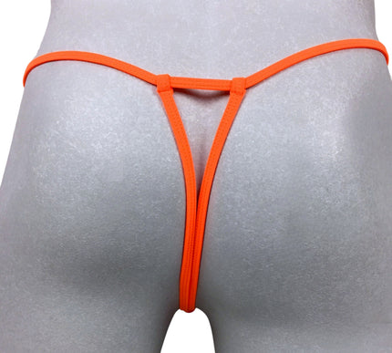 Men's Orange Matte Lycra Classic Micro Thong - 500-2