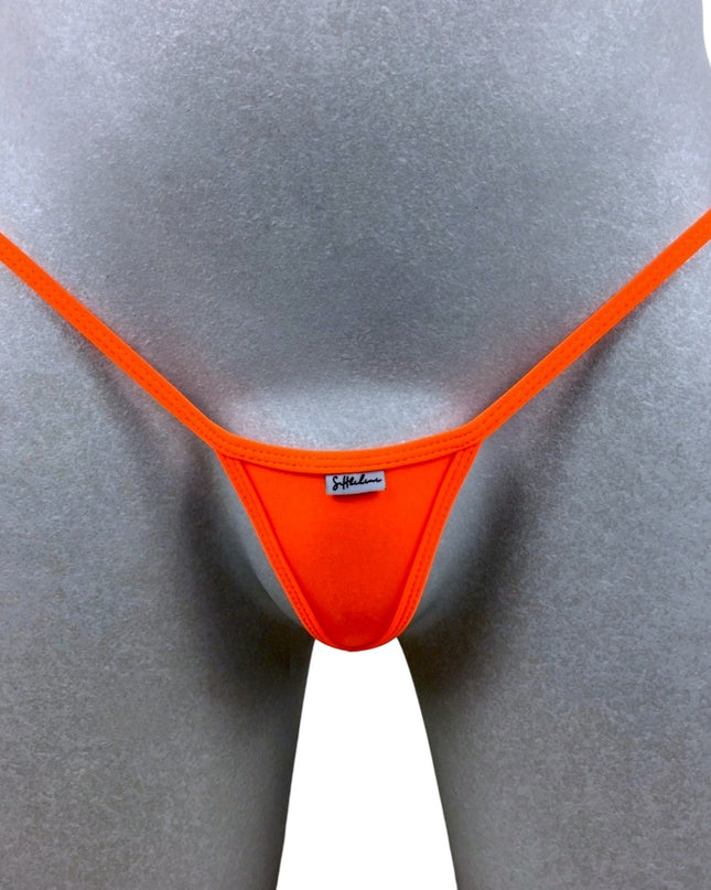 Men's Orange Matte Lycra Mini Micro Thong - 515-6