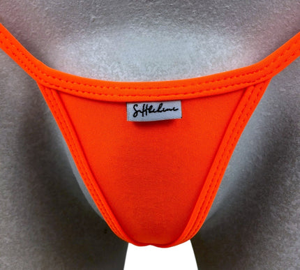 Men's Orange Matte Lycra Mini Micro Thong - 515-6