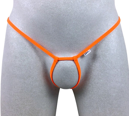 Men's Orange Matte Lycra Open Crotch Thong - 509-6