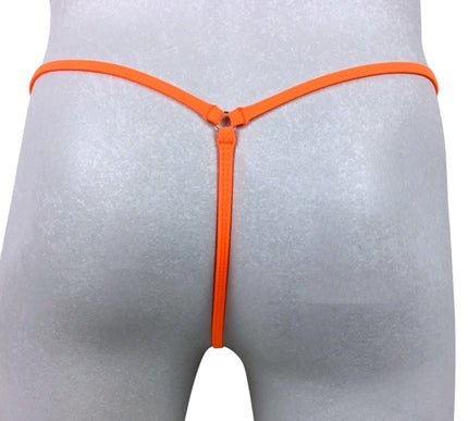 Men's Orange Matte Lycra Open Crotch Thong - 509-6