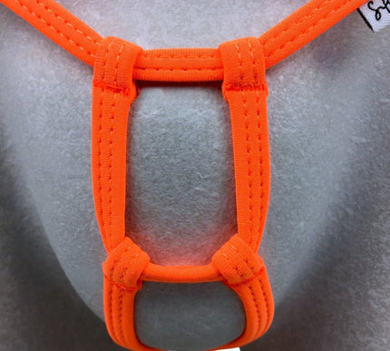 Men's Orange Matte Lycra Open Crotch Thong - 512-6