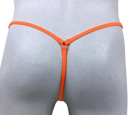 Men's Orange Matte Lycra Open Crotch Thong - 512-6