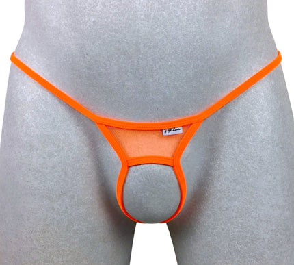 Men's Orange Micro Mesh Open Crotch Thong - 506-2S