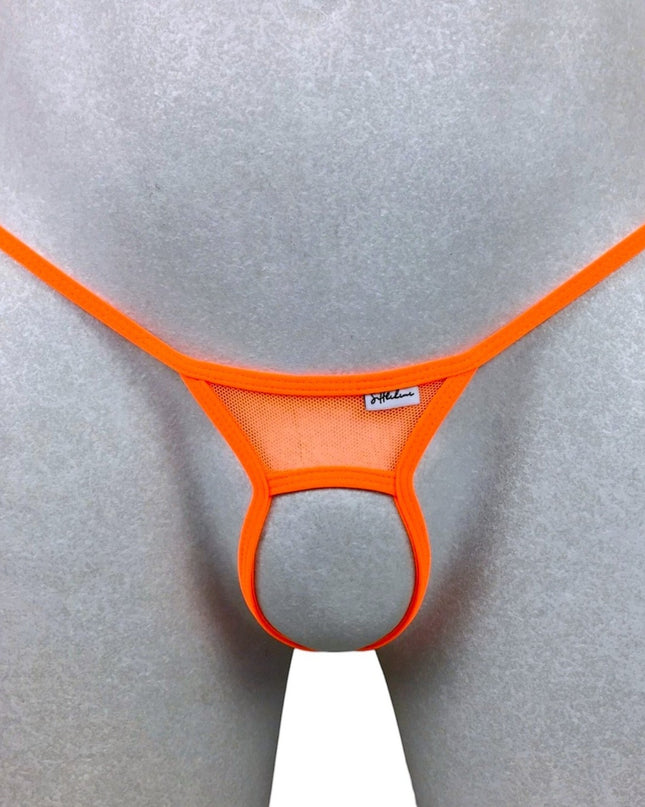 Men's Orange Micro Mesh Open Crotch Thong - 506-2S