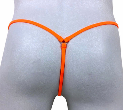 Men's Orange Micro Mesh Open Crotch Thong - 506-2S