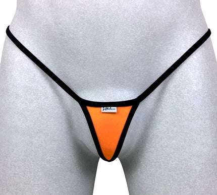 Men's Sexy Micro Thong Black Orange SHbikini One Size 515-4
