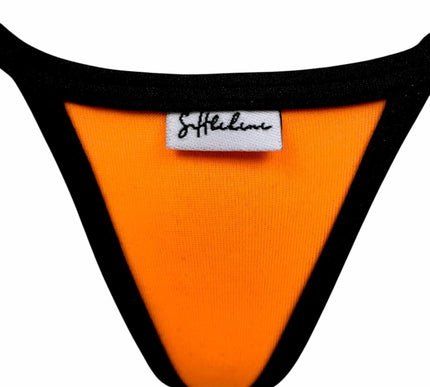Men's Sexy Micro Thong Black Orange SHbikini One Size 515-4