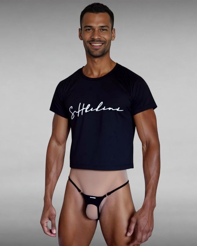 Men's Sexy Open Crotch Mini Thong - Premium Lycra OS 507-6