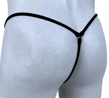 Men's Sexy Open Mini Thong Rings Black SHbikini 508-0