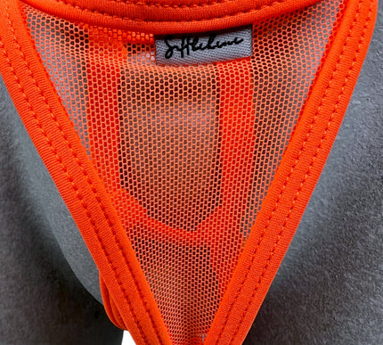 Men's Sexy Orange Micro Thong Mesh Bikini Underwear 501-5S