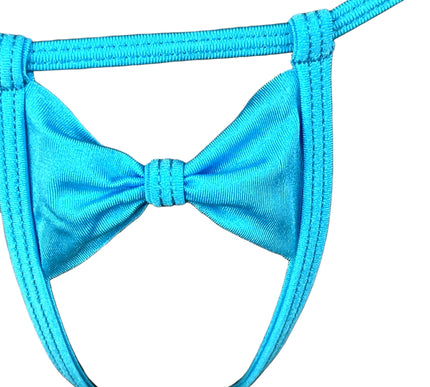 Minimalist Micro G-String Thong with Sheer Mesh Bow | Style 1003-3