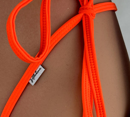 Orange Matte Lycra Crotchless Micro Thong - 014-4