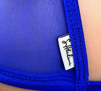 Royal Blue Extreme Micro Triangle Top - Transparent Mini Top- SHbikini