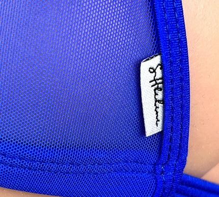 Royal Blue Extreme Micro Triangle Top - Transparent Mini Top- SHbikini