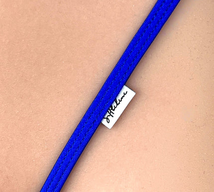 Royal Blue Lycra Butt Plug Loop Thong - SHbikini 1064-4