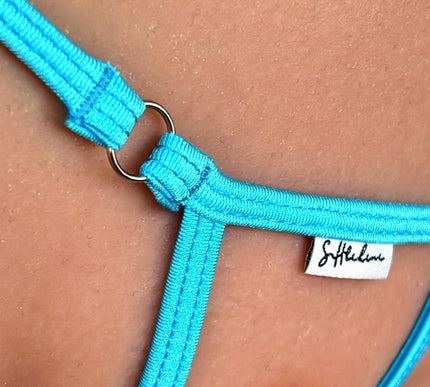 SHbikini 1010-3 Blue Micro Crotchless Cut-Out Thong