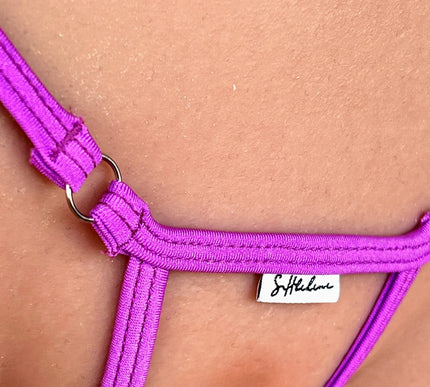 SHbikini 1010-8 Purple Micro Crotchless Cut-Out Thong