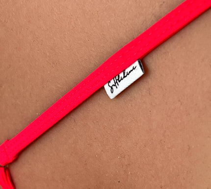 SHbikini 1012-8 Neon Red Crotchless Micro Thong