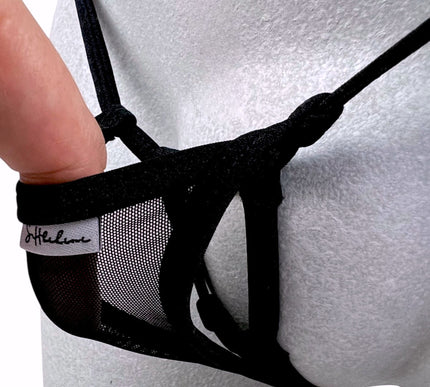 501-7S, SHbikini Men's Sexy Micro Thong | 2-in-1 Black Mesh Underwear