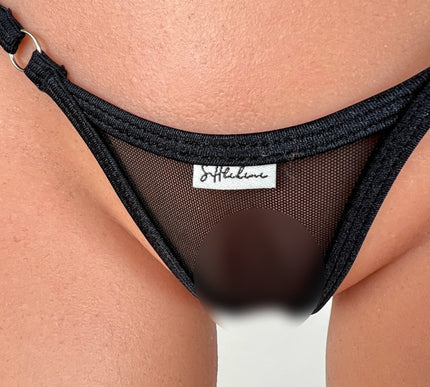Transparent Y-Back Micro String Bikini – Extreme Spandex Thong Bottom – Handmade by SHbikini