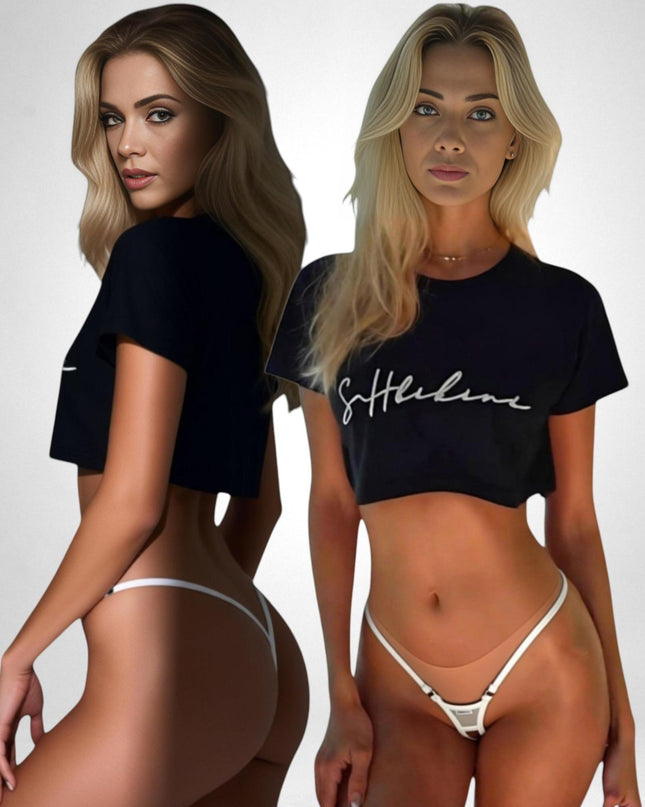 SHbikini Avant-Garde Linear Y-Back String – Minimalist Open-Silhouette Bottom