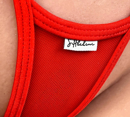 Sexy Hot Red Open Bust Micro Teddy Body Mesh Lingerie 1030-1S